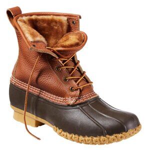 L.L.Bean Bean Boot Tumbled Leather Primaloft Shearling Lined Boots
